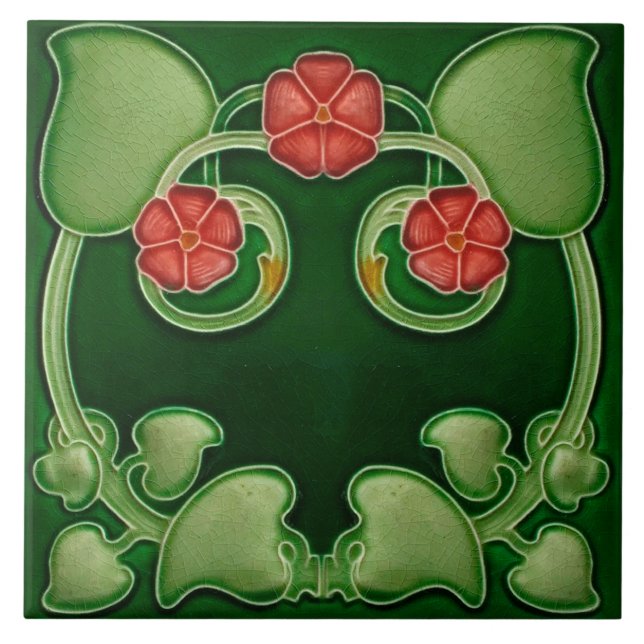Azulejo Tile art nouveau style decorative fireplac (Frente)