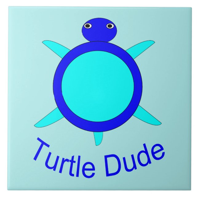 Azulejo Tile Bright Blue Turbe Dude (Frente)