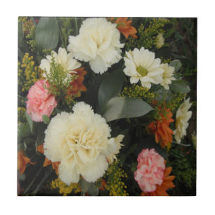 Azulejo Tile Carnation Bouquet