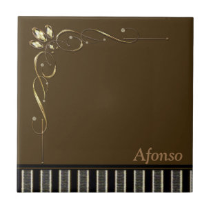 Azulejo Tile Ceramic Tile Brown Stripe