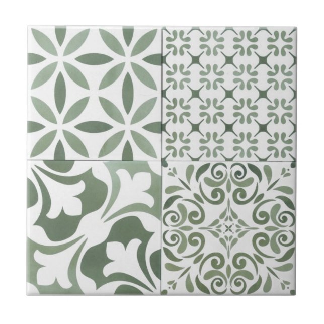 Azulejo Tile cerámico - 4 en 1 Sage (Frente)