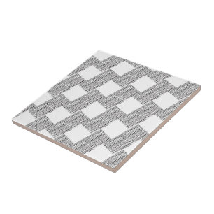 Azulejo Tile cerámico blanco y negro