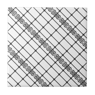 Azulejo Tile cerámico blanco y negro