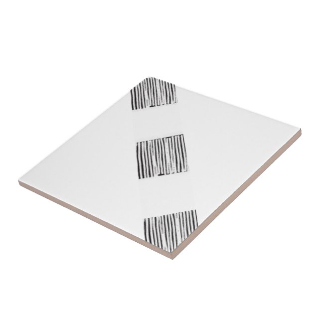 Azulejo Tile cerámico blanco y negro (Lado)