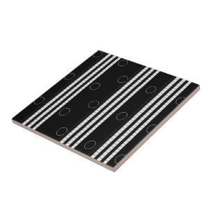 Azulejo Tile cerámico blanco y negro