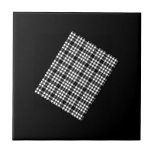 Azulejo Tile cerámico blanco y negro