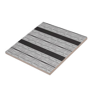 Azulejo Tile cerámico blanco y negro