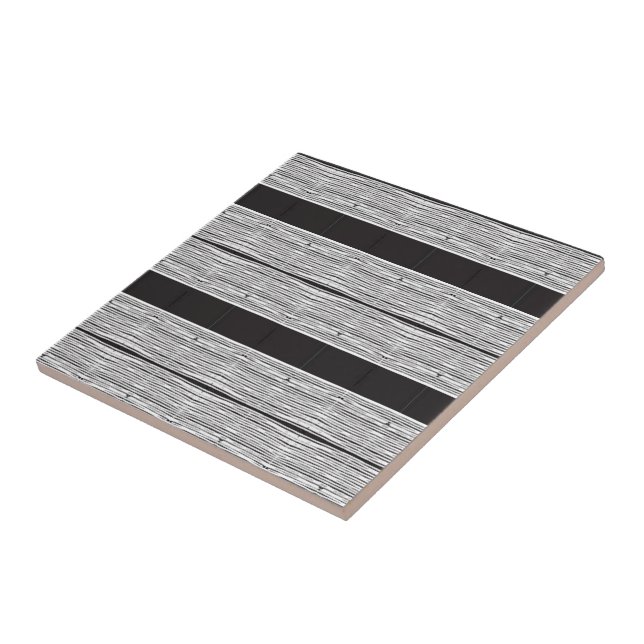 Azulejo Tile cerámico blanco y negro (Lado)