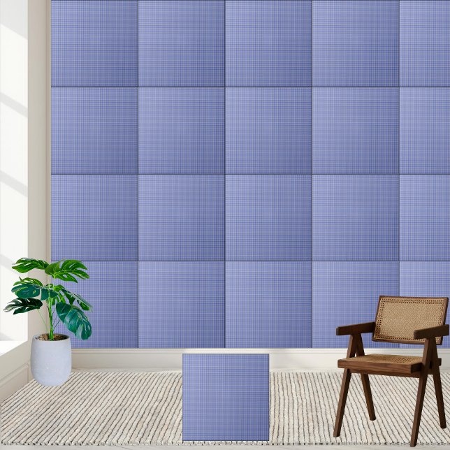 Azulejo Tile cerámico Blue Gingham Checkered (Classic Blue Gingham Checkered Ceramic Tile)
