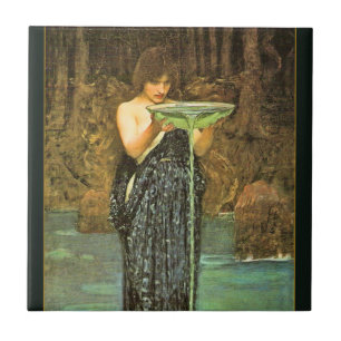 Azulejo Tile Cerámico Circe Invidiosa Pre-Raphaelite