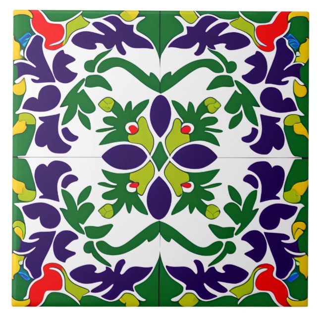Azulejo Tile cerámico de diseño con estilo español (Frente)