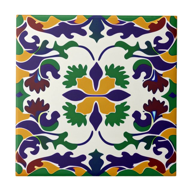 Azulejo Tile cerámico de diseño con estilo español (Frente)