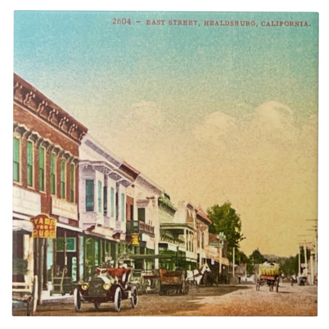 Azulejo Tile cerámico de Healdsburg East Street (Frente)