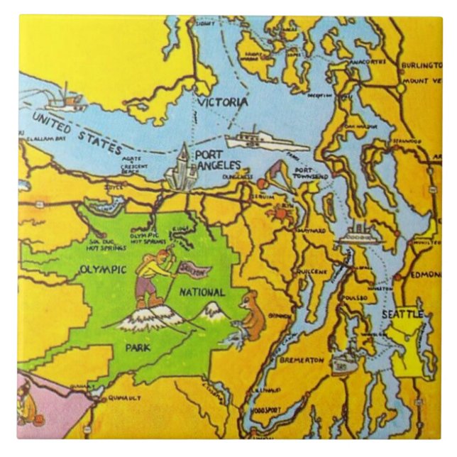 Azulejo Tile cerámico de la península olímpica (Frente)