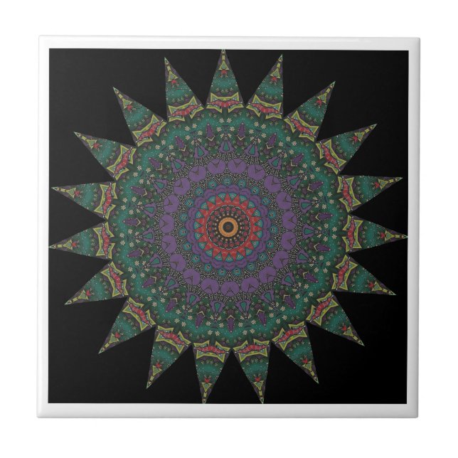 Azulejo Tile cerámico de Mandala (Frente)