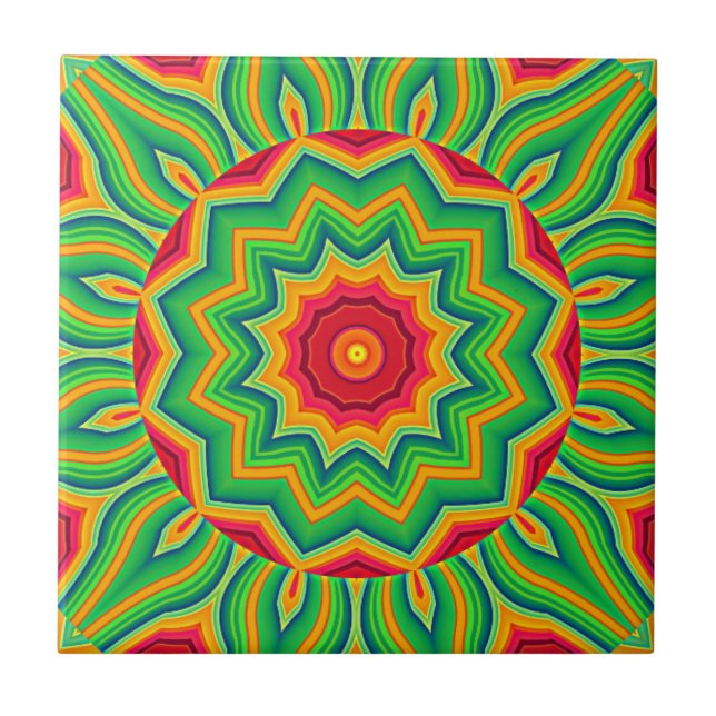 Azulejo Tile cerámico de Mandala (Frente)