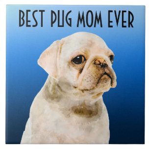 Azulejo Tile cerámico de Pug Mom
