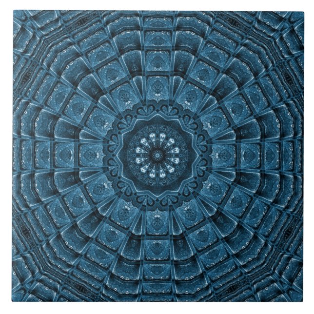 Azulejo Tile Cerámico Decorativo Azul Oscuro (Frente)