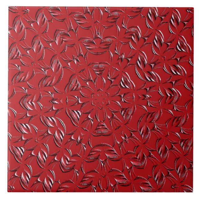 Azulejo Tile Cerámico Decorativo Rojo (Frente)