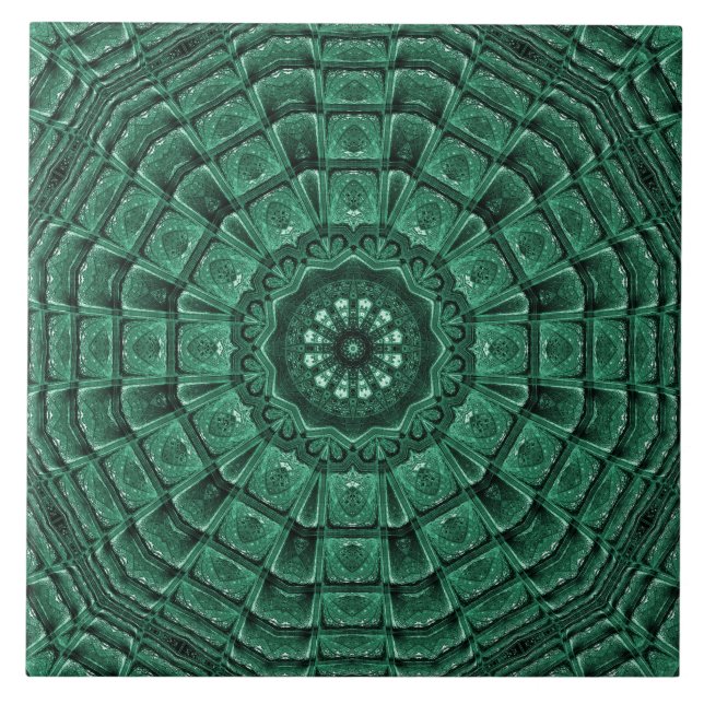 Azulejo Tile Cerámico Decorativo Verde Oscuro (Frente)