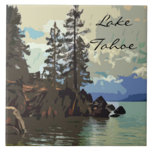 Azulejo Tile cerámico del lago Tahoe