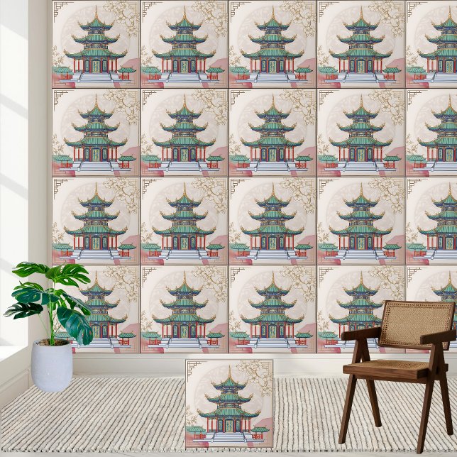 Azulejo Tile cerámico del pabellón chino (Chinese Pavilion Ceramic Tile)