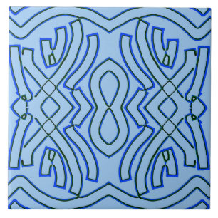 Azulejo Tile cerámico, diseño elegante de contornos clásic
