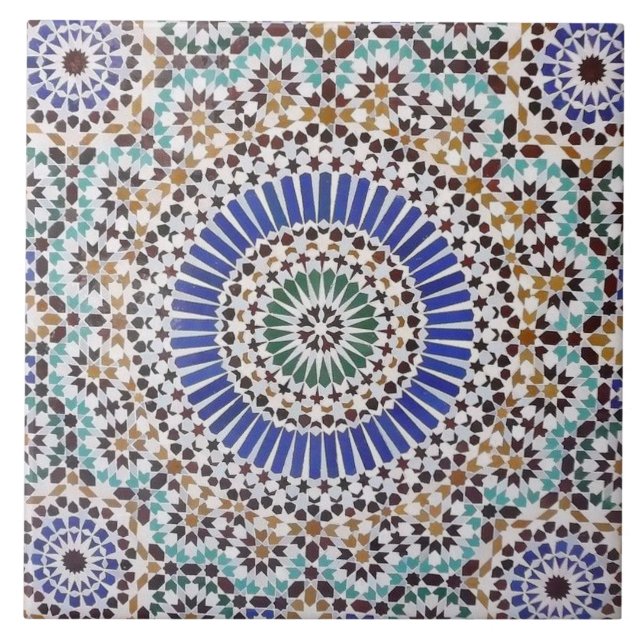 Azulejo Tile cerámico - Estilo antiguo marroquí (Frente)