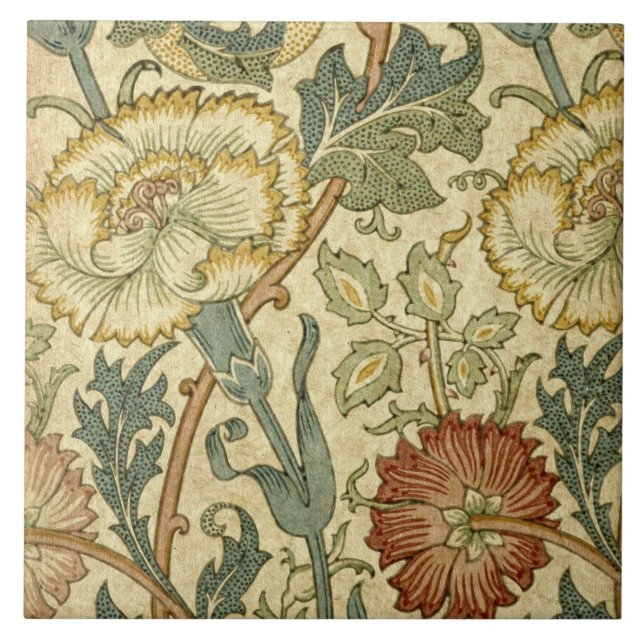 Azulejo Tile cerámico - Impresión de cosecha floral (Frente)
