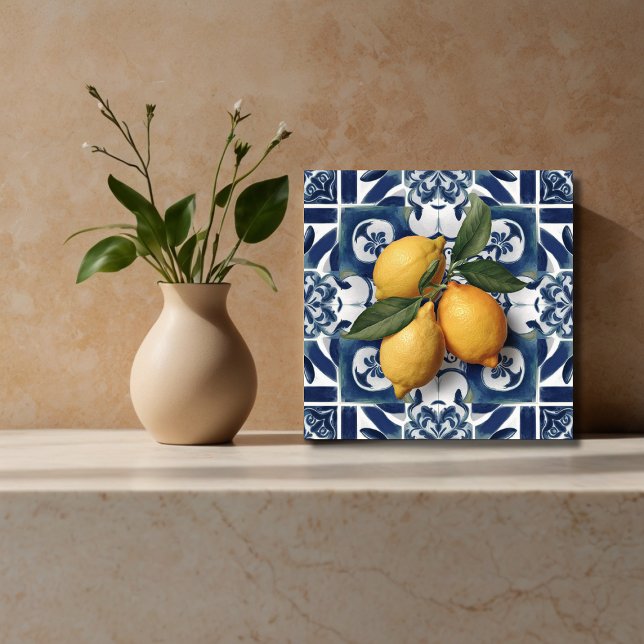 Azulejo Tile Cerámico italiano Lemon Blue White (Subido por el creador)