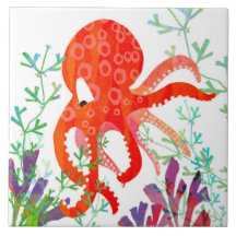 Tile cerámico Octopus (6" cuadrado)