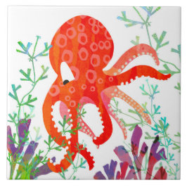 Azulejo Tile cerámico Octopus (6" cuadrado)