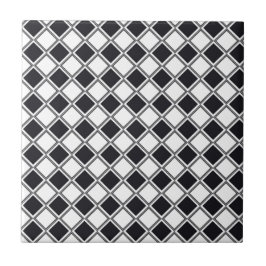 Azulejo Tile cerámico Patrón de diamante blanco y negro