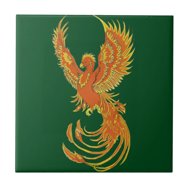 Azulejo Tile cerámico Phoenix Rising (Frente)