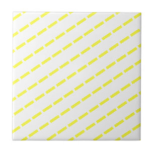 Azulejo Tile cerámico Polkadot blanco amarillo