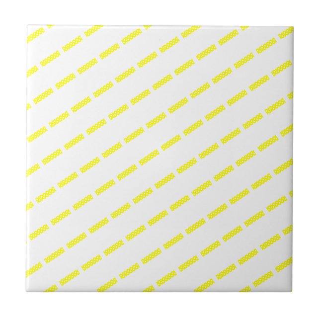 Azulejo Tile cerámico Polkadot blanco amarillo (Frente)
