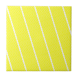 Azulejo Tile cerámico Polkadot blanco amarillo