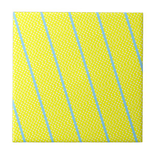Azulejo Tile cerámico Polkadot blanco amarillo
