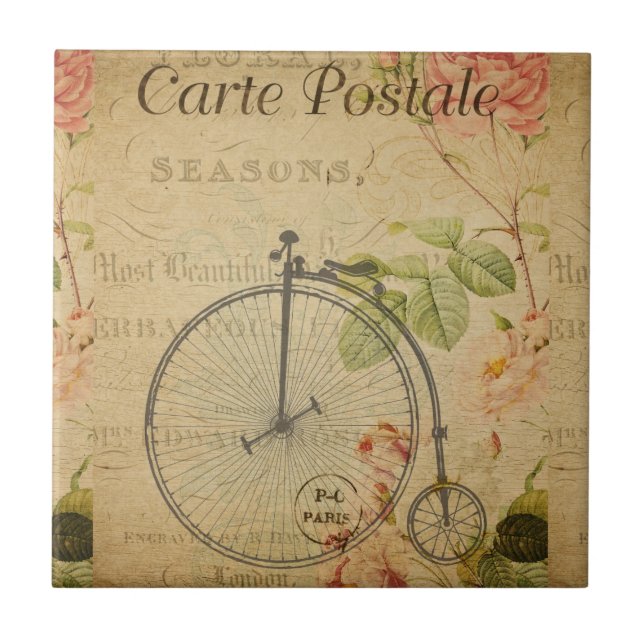 Azulejo Tile cerámico postal francés (Frente)