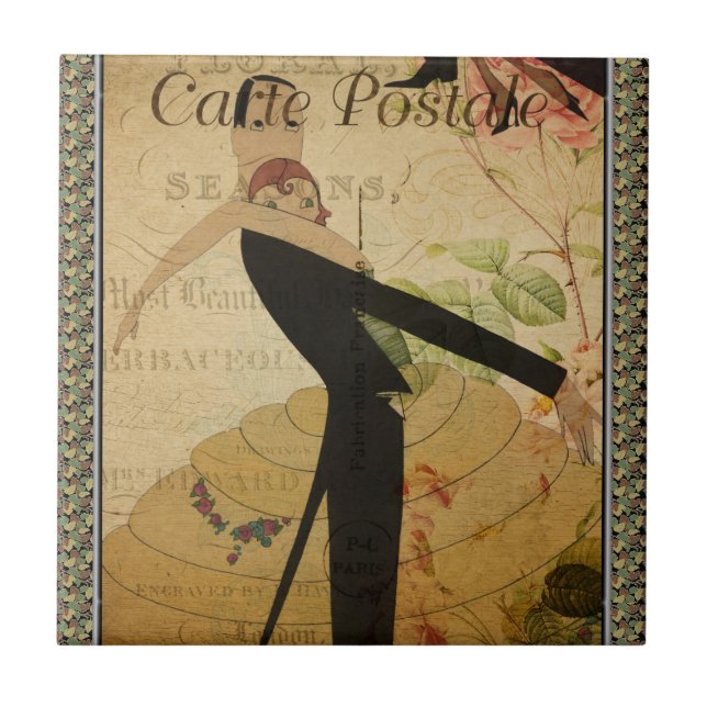 Azulejo Tile cerámico postal francés (Frente)