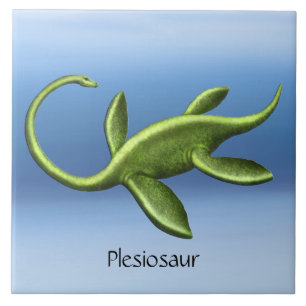 Azulejo Tile cerámico prehistórico Elasmosauro Plesiosau