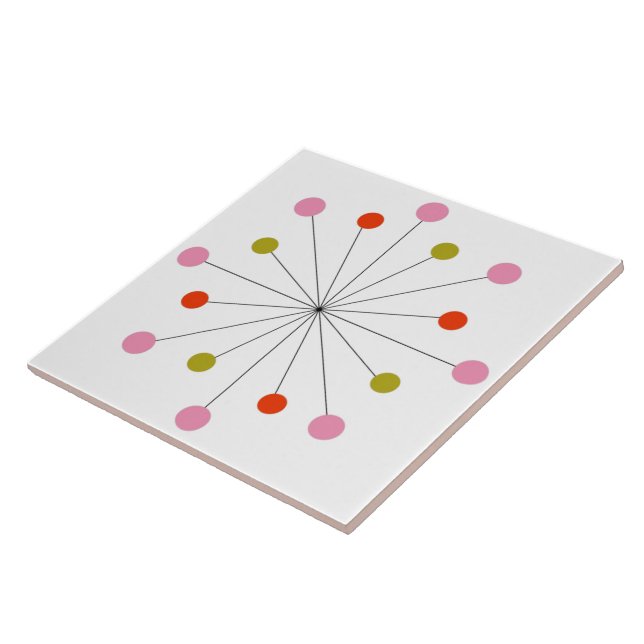 Azulejo Tile Cerámico Retro de Starburst Atómico (Lado)