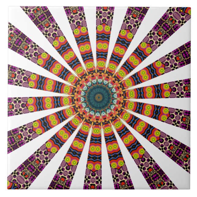 Azulejo Tile cerámico Retro Mandala (Frente)