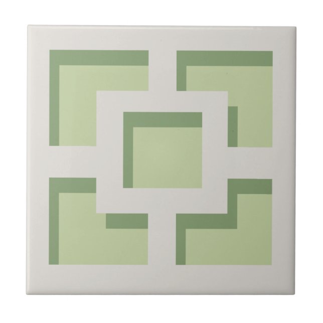 Azulejo Tile cerámico retro verde (Frente)
