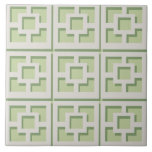 Azulejo Tile cerámico retro verde<br><div class="desc">Si le gusta esta cerámica con estampado de Retro Green Trellis, añada un toque de Palm Springs modernos de mediados de siglo. Se inspiró en bloques de brisa de hormigón vintage. La arquitectura de la década de 1950, que ha sido deconstruida, le dará un toque de diseño instantáneo a la...</div>