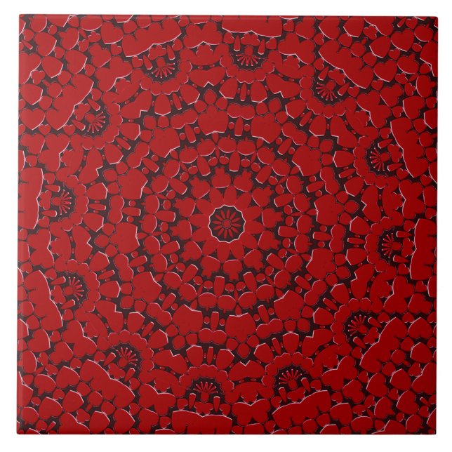 Azulejo Tile Cerámico Rojo (Frente)