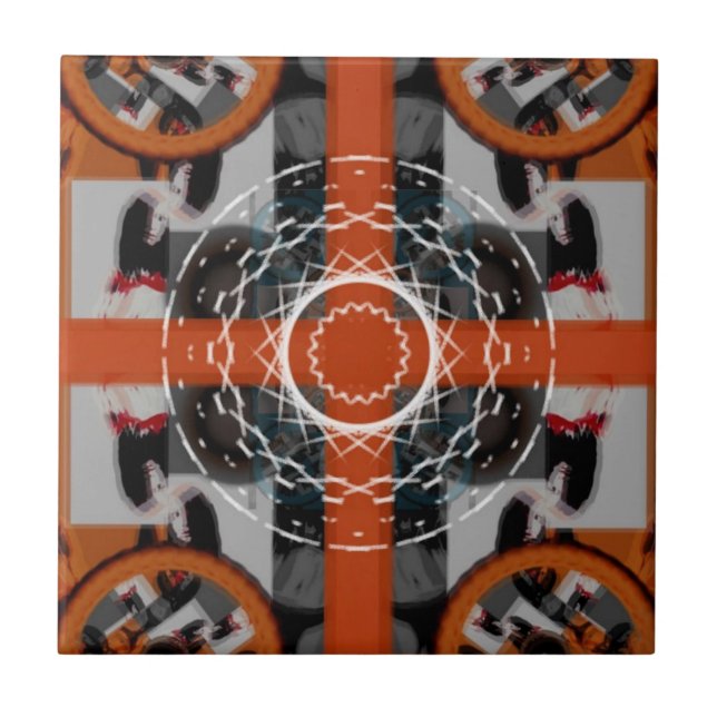 Azulejo Tile cerámico (rotador naranja de Adelaida) (Frente)