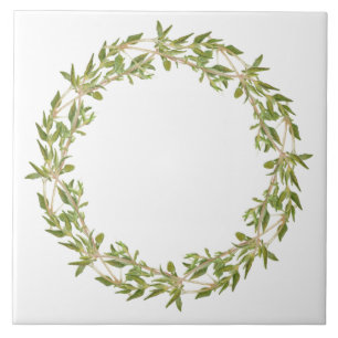 Azulejo Tile cerámico THYME WREATH 6"