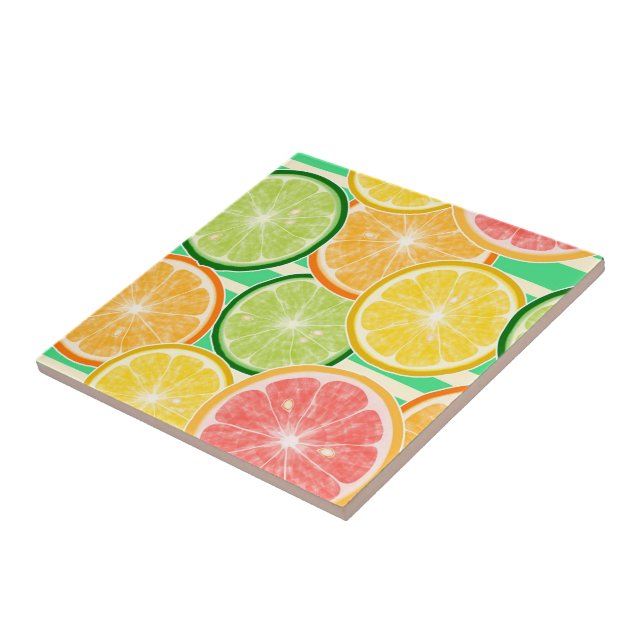 Azulejo Tile Cerámico/Trivet-Citrus Tile Cerámico (Lado)