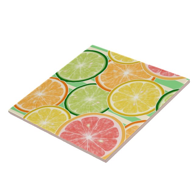 Azulejo Tile Cerámico/Trivet-Citrus Tile Cerámico (Lado)